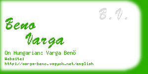 beno varga business card